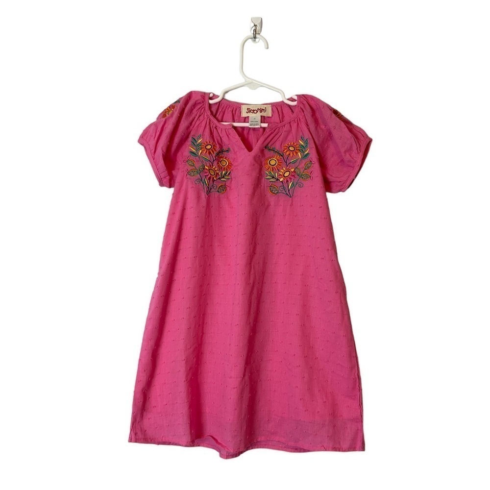 Siaomimi Pink Floral Embroidered Dress Size 6T